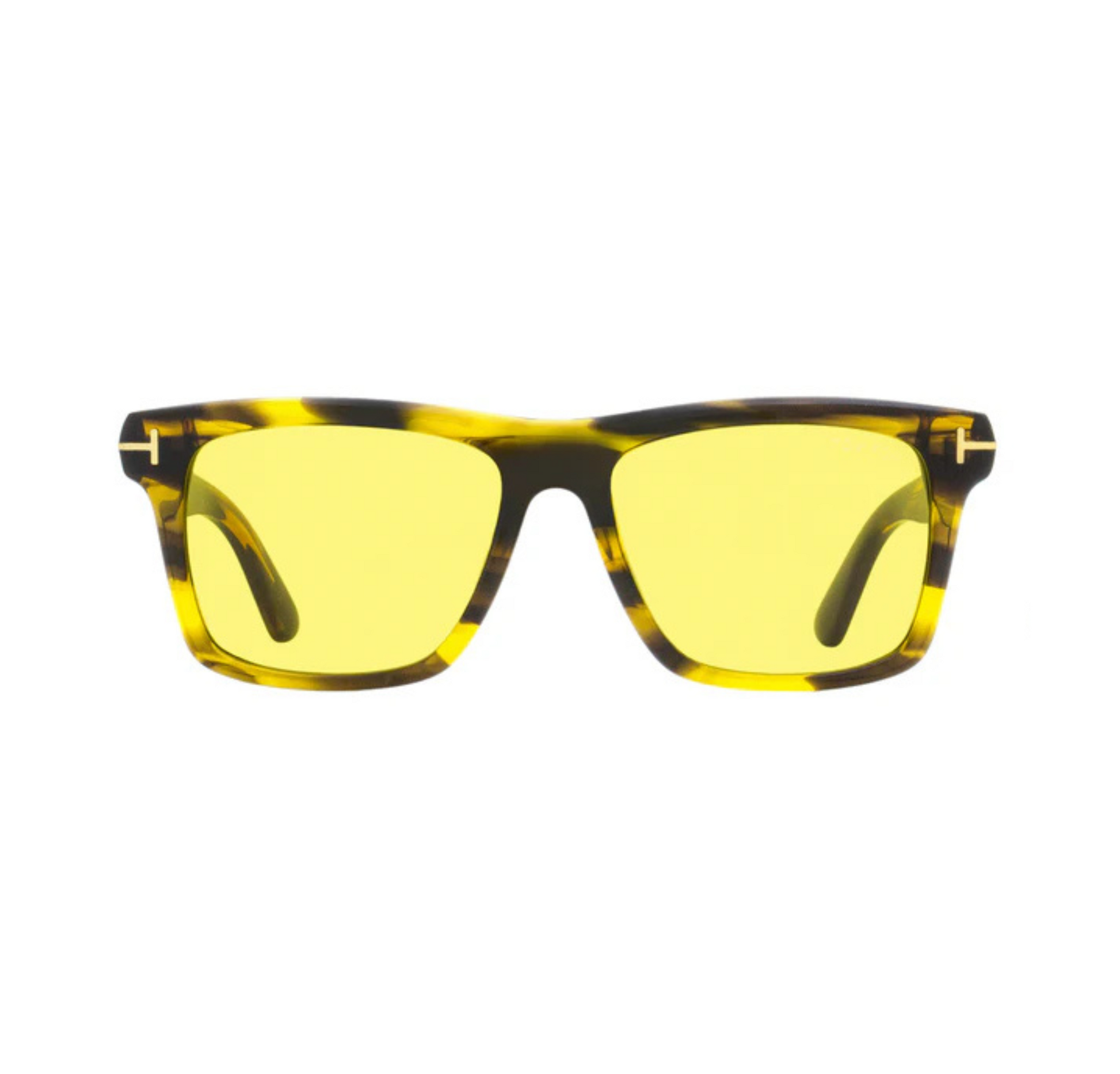 Tom Ford Rectangular Sunglasses TF906 Buckley-02 55E Striated Brown/Amber 56mm FT0906