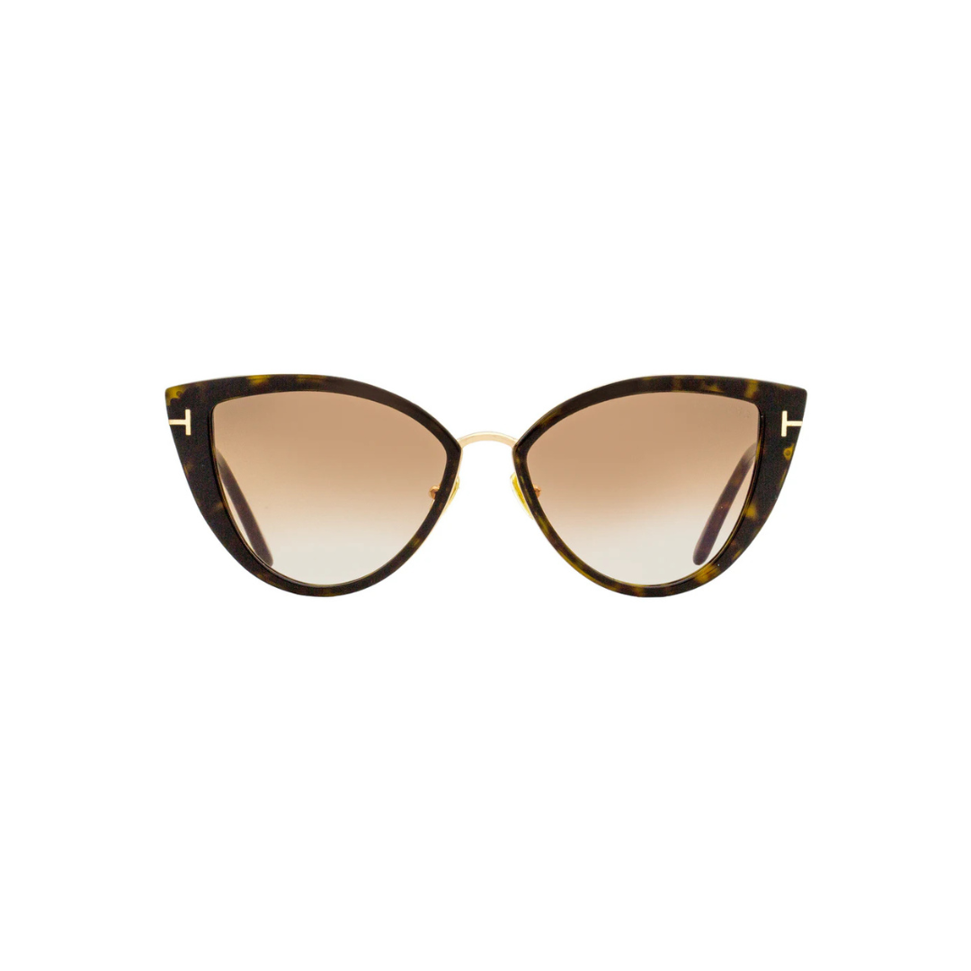 Tom Ford Cat Eye Sunglasses TF868 Anjelica-02 52F Dark Havana/Gold 57mm FT0868