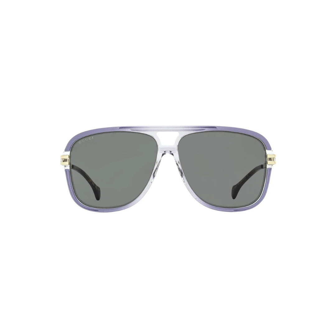 Gucci Caravan Sunglasses GG1105S 001 Gray/Gold/Havana 63mm