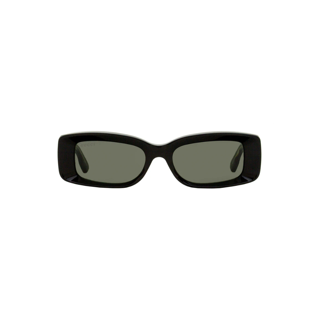 Gucci Faceted Rectangular Sunglasses GG1528S 001 Black 53mm