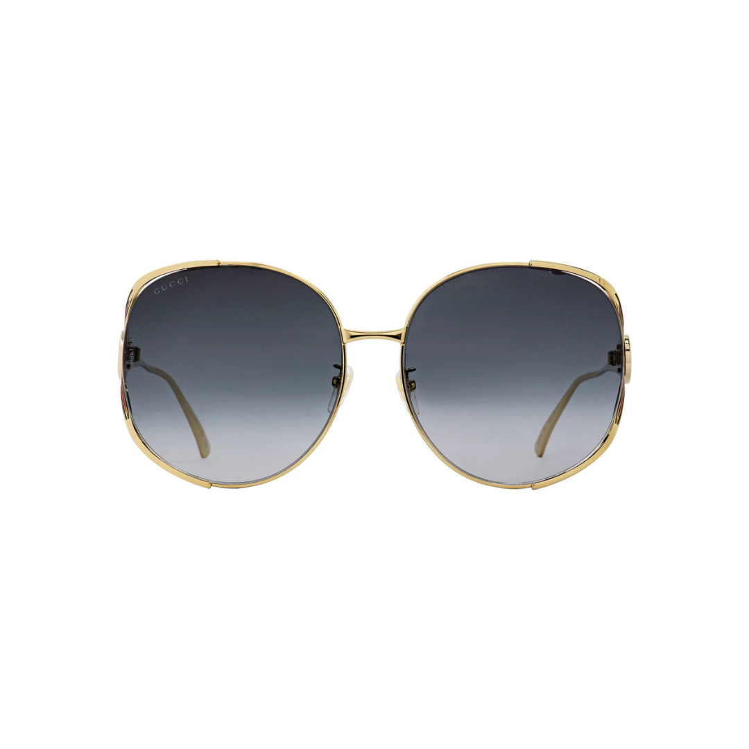 Gucci Oval Sunglasses GG0225S 001 Gold 63mm 0225