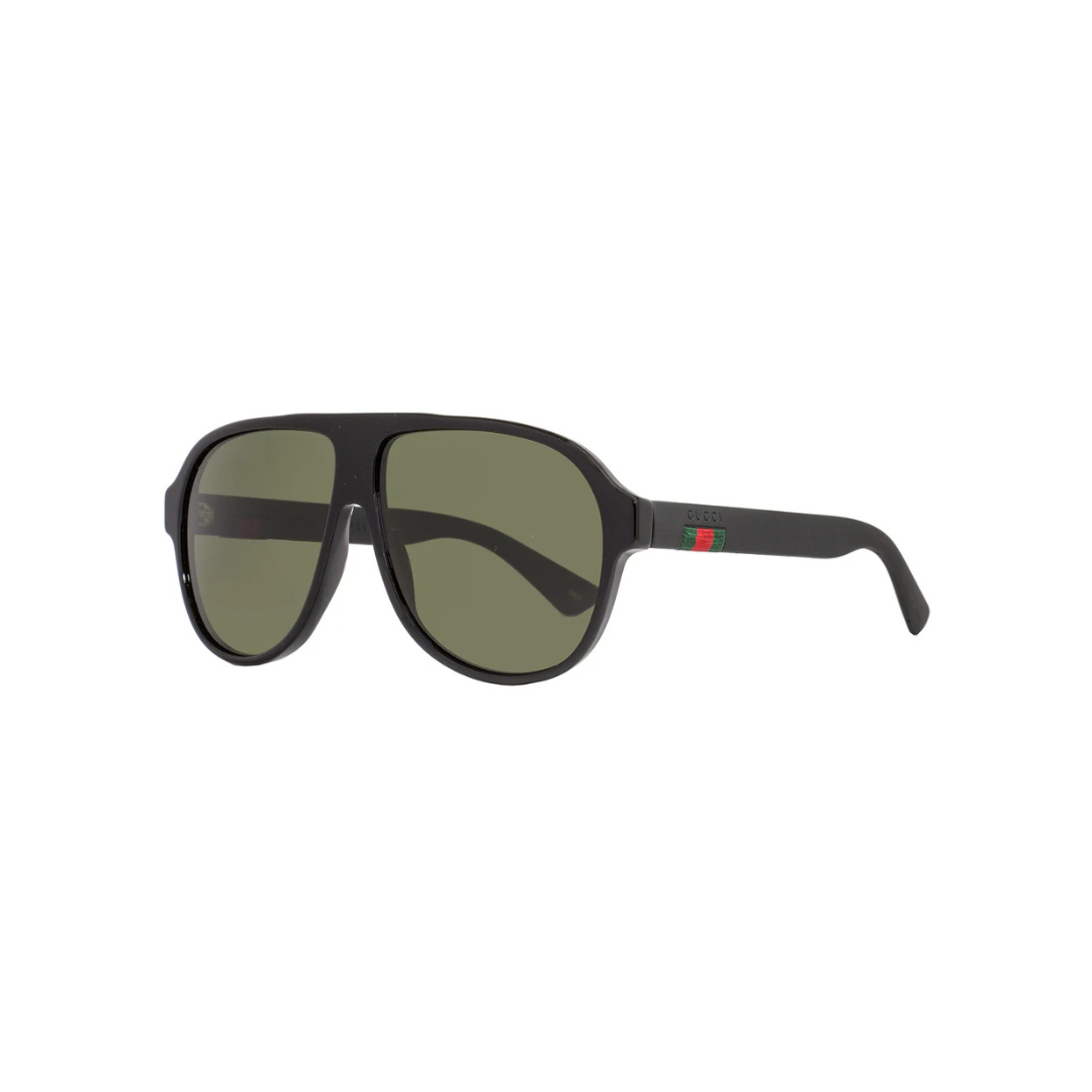Gucci Pilot Sunglasses GG0009S 001 Shiny Black 59mm 0009