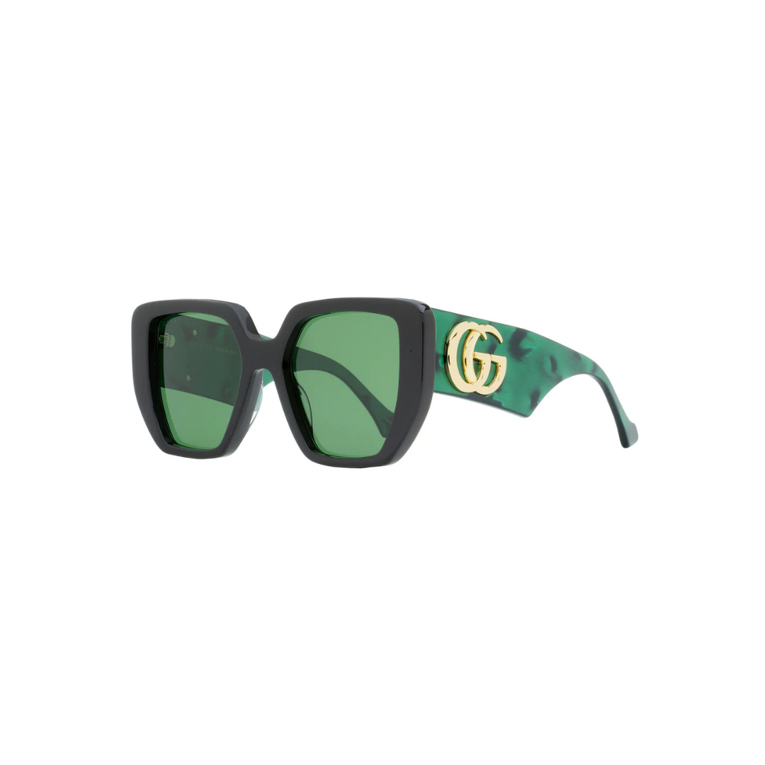 Gucci Geometric Sunglasses GG0956S 001 Black/Green 54mm 956